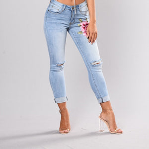 Denim Stretch Ripped Jeans - fashionlov
