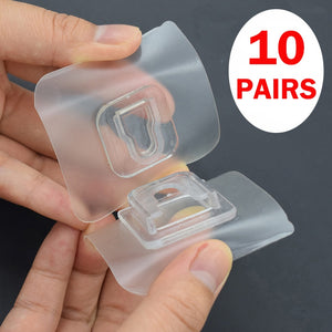 Double-Sided Adhesive Wall Hooks Hanger Strong Transparent Suction Cup Wall Holder for Kitchen Office Livingroom Plug Fixer - fashionlov