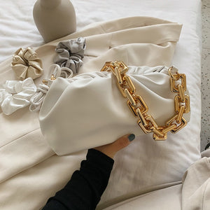 Solid Color Pleated Tote Bag 2022 Fashion New High-quality Soft Leather Women&#39;s Designer Handbag Travel Shoulder Bags Armpit Bag - fashionlov