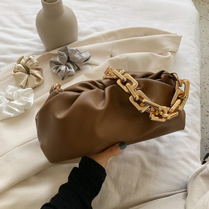 Solid Color Pleated Tote Bag 2022 Fashion New High-quality Soft Leather Women&#39;s Designer Handbag Travel Shoulder Bags Armpit Bag - fashionlov