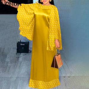 VONDA Oversized Elegant Women 2022 Dress 3/4 Sleeve Evening Party Robe Femme Y2K Loose Floral Printed Maxi Vestidos Sundress 4# - fashionlov